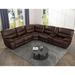 Brown Reclining Sectional - Hokku Designs Kermet 6 - Piece Modern & Power Reclining Sectional Faux | 39 H x 120 W x 39.4 D in | Wayfair