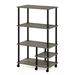 17 Stories Oliveria 4-Tier Toolless Multipurpose Etagere Bookcase w/ Wheels Wood in Gray/Black | 46 H x 27 W x 16 D in | Wayfair