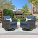 Sol 72 Outdoor™ Osorio Swivel Wicker Outdoor Lounge Chair Wicker/Rattan in Blue | 29.13 H x 27.95 W x 28.15 D in | Wayfair