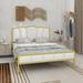 House of Hampton® Irun 46" Bed Frame Metal in Gray/Brown | 46 H x 54 W x 78.7 D in | Wayfair 83CC7C41480943C182597D5E126D35AA