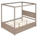 Harriet Bee Hayre Canopy Storage Bed Frame w/ Headboard Wood in Brown | 71.31 H x 57.01 W x 79.61 D in | Wayfair AF02F08809E0419595A9E8EA29200D48
