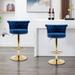 Rosdorf Park Keidyn Unfinished Swivel Adjustable Height Stool Wood/Upholstered/Velvet in Blue | 21.27 W x 20.89 D in | Wayfair