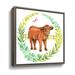 August Grove® Baby Highland Cow Wreath On Canvas Print Canvas in White | 36 H x 36 W x 2 D in | Wayfair 05B8320DF13D4145ABD5359D26020DFD