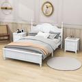 Charlton Home® Daquann Wood Platform Bed & Two Nightstands in White | 43 H x 56 W x 79 D in | Wayfair D51DD8D84E17452AA3251639FD6A0652