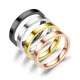 Meetvii 3MM Simple Titanium Steel Gold&Black&Silver-color Couple Ring Fashion Rose Gold Finger Ring
