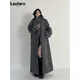 Lautaro Autumn Winter Clothes Women Oversized Extra Long Casual Warm Grey Wool & Blends Coat Women