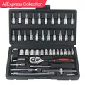 AliExpress Collection 46pcs Car Repair Tool Kit 1/4-Inch Socket Set Car Repair Tool Ratchet Torque
