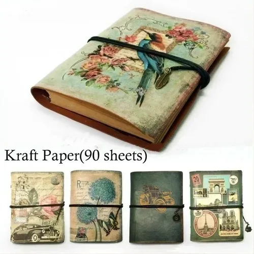 Vintage Briefpapier Pu Leder Notizbuch kreative Kraft papier Planer Skizzenbuch Agenda Tagebuch