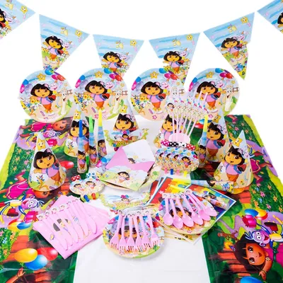 Dora the Explorer Birthday Party Supplies Party Decoration Disposable Party Tableware Paper Plate