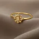 Vintage Opal Ring Gold Farbe Lotus Blume Ringe für Frauen Edelstahl Floral Finger Zubehör Paar