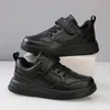 Kinder Sneaker Jungen Schuhe Leder flache Kinder schwarz weiß Schuhe für Mädchen leichte Sport