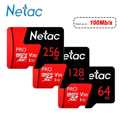 Netac Pro Micro SD SDXC-Karte P500 256 GB 128 GB 64 GB TF-Karte U3 V30 Bis zu 100 MB/s 32 GB 16 GB Micro SDHC-Karte U1 Computer Video Auto