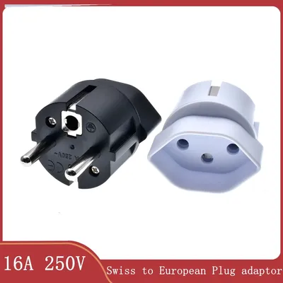 Europäischer Frankreich-Reisestecker-Adapter, Schweizer auf europäischen Steckeradapter, Reiseadapter, Steckdose 10 A, 250 V Image