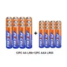 PKCELL 12PC AAA LR03 AM4 E92 Alkaline batterie und 12PC LR6 AM3 E91 MN1500 AA 1 5 V Alkaline
