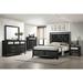 Susy 3 Piece Black Upholstered Tufted Panel Bedroom Set