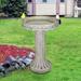 24 Inch Height Modern Outdoor Garden Bird Bath for Lawn Yard Decor