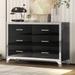 Elegant High Gloss Vanity Table with 6 Drawers and Metal Handles