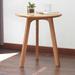 100% Natural Solid Oak Wood Round End Table, Small Side Table, Bedside Table for Living Room, Bedroom and Balcony