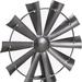 HomeRoots 17" Gray Metal Windmill Hand Painted Sculpture - 16.75" H x 5.75" W x 4.75" D