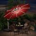 PURPLE LEAF 10 ft Double Top LED Round Patio Cantilever Umbrella with Base