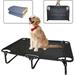 TONY HOBY Raised Dog Bed 2 in 1 Elevated Dog Bed with Sheets & Blankets Breathable Portable Foldable Dog Bed Indoor/Outdoor Pet Cot for Medium Large Dog (Black 47.2 * 31.5 * 8.7 in)