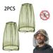 2PCS Mosquito Net Face Camping Insect Repellent Head Cap Outdoor Anti-mosquito Hat Fishing Mosquito Mesh Net Hat Green