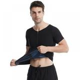 Mens Sweat Sauna Vest for Waist Trainer Zipper Neoprene Tank Top Adjustable Sauna Workout Zipper Suit