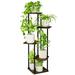 Bamworld Corner Plant Stand Indoor 5 Tier Metal Plant Shelf for Multiple Plants Tall Flower Stand for Patio Garden Balcony Living Room Bedroom(Brown)