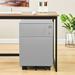 2 Drawer Mobile File Cabinet with Lock Metal Filing Cabinet for Legal/Letter/A4/F4 Size Fully Assembled Include Wheels Home/Office Design Metal Vertical File Storage Cabinetï¼ŒGrey