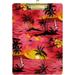 Dreamtimes Sunset Palm Trees Clipboards Standard A4 Letter Size Nursing Clipboard with Low Profile Metal Clip Decorative Clip Board for Office Supplies Gold