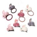 NUOLUX 8pcs Rabbit Stretch Hair Ties and Hairpins Elastic Hair Ring Ponytail Holders Barrettes Hair Accessories for Kids Girls (Random Color)