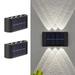 2 Pcs Solar Wall Lights Up and Down Solar Lamps Waterproof Indoor Outdoor LED Wall Light for Garden Patio Garage Driveway Pathway