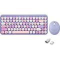 Perixx PERIDUO-713PP Mini Keyboard and Mouse Combo - Retro Round Key Caps - Pastel Purple - US English Layout