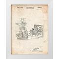 Borders Cole 15x18 White Modern Wood Framed Museum Art Print Titled - PP959-Vintage Parchment Missile Launching System patent 1961 Wall Art Poster