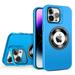 Dteck for iPhone 14 Case MagSafe Silicone Case with Camera Stand Built-in 9H Camera Lens Protector Military-Grade Protection Shockproof Magnetic Case for iPhone 14 Blue