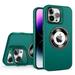 Dteck for iPhone 15 Case MagSafe Silicone Case with Camera Stand Built-in 9H Camera Lens Protector Military-Grade Protection Shockproof Magnetic Case for iPhone 15 Green