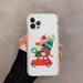 Christmas Cartoon New Year Gift Phone Case For iPhone 14 13 12 11 Pro Max Mini X Xs XR 6 7 8 Plus SE 2020 Transparent Case