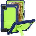 FIEWESEY Case for T-Mobile Revvl Tab 5G 2023 Released Tablet Shoulder Strap Soft Silicone & Hard Back Hybrid Shockproof Kids Friendly Protective Case for REVVL TAB 5G 2023 Released (Navy+Green)