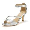 Sandalette LASCANA "Sommerschuh", Damen, Gr. 37, silber (silberfarben), Obermaterial: 100% Textilmaterial. Futter: 100% Lederimitat. Decksohle: 100% Lederimitat. Laufsohle: 100% Synthetik, unifarben, Reptilienprägung, feminin, Schuhe Sandalette...