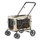 Dog Pram Stroller Within 20kg, Cat Dog Strollers for Small Dogs, Pet Gear Small Dog Stroller No-Zip Pet Carrier for Cats/Dogs, Dog Pram Pushchair with Adjustable Awning (Color : Kh