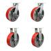 Service Caster 4 Piece Heavy Duty Poly on Metal Caster Set | 7.5 H x 12 W x 12 D in | Wayfair SCC-KP92S1230-PUR-RS-SLB-BSL-2-R1230-2