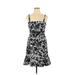 R&K Casual Dress - Mini Square Sleeveless: Black Floral Dresses - Women's Size 14 Petite