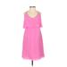 Joie Casual Dress - A-Line: Pink Solid Dresses - Women's Size Small
