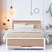 17 Stories Milja Metal Platform Bed Wood in White/Brown | 39.5 H x 55.6 W x 76.7 D in | Wayfair CA9ED4B97B0143418C14F65F8BBFF75C