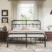 Williston Forge Ashwyn Anti-sway Design High Load Capacity 14 Inch High Iron Bed Frame w/ Headboard Metal in Brown | 40 H x 54 W x 75 D in | Wayfair