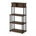 Millwood Pines Bralynn 27" Wide 5 Shelf w/ Top Cabinet Toolless Multipurpose Storage Shelf Wood in Black/Brown | 51 H x 27 W x 18 D in | Wayfair