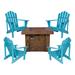 Rosecliff Heights Idyl 5-Piece Fire Pit Seating Group Set Wood in Blue | Outdoor Furniture | Wayfair 084AAA721B9944B9B0D47EE120B8BFB1