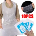 10PCS Disposable Kitchen Aprons Plastic Waterproof Apron Individually Packing Gowns for Men Women