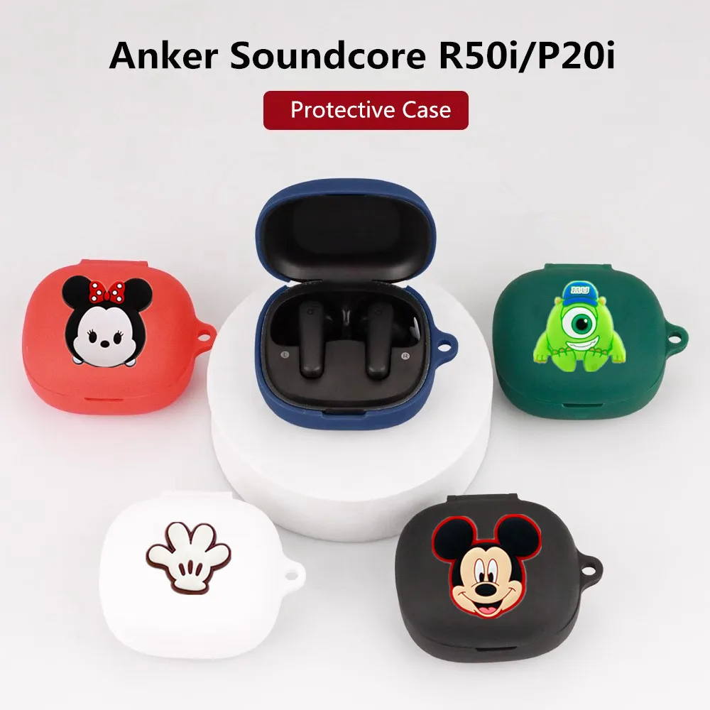 Beast Kingdom Cartoon Kopfhörer hülle Abdeckung für Anker Sound core R50i P20i Silikon drahtlose Ohrhörer Schutzhülle mit Haken Image