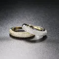 Vintage Gold Farbe Ring für Frauen Männer Trend Stapel Kristall Ring Mode Zubehör Micro-intarsien